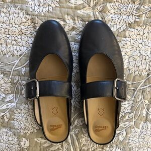 Dansko Black Leather Mules Shoes 41